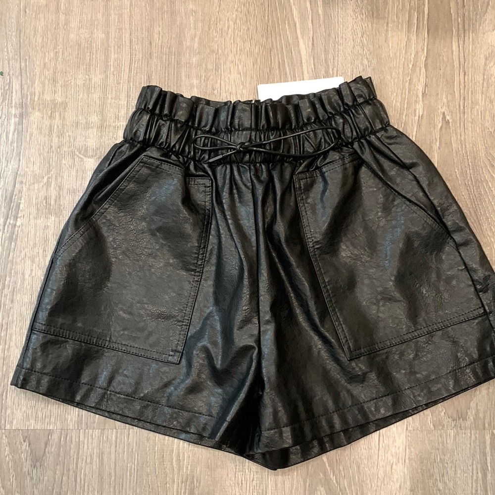 Vegan leather shorts